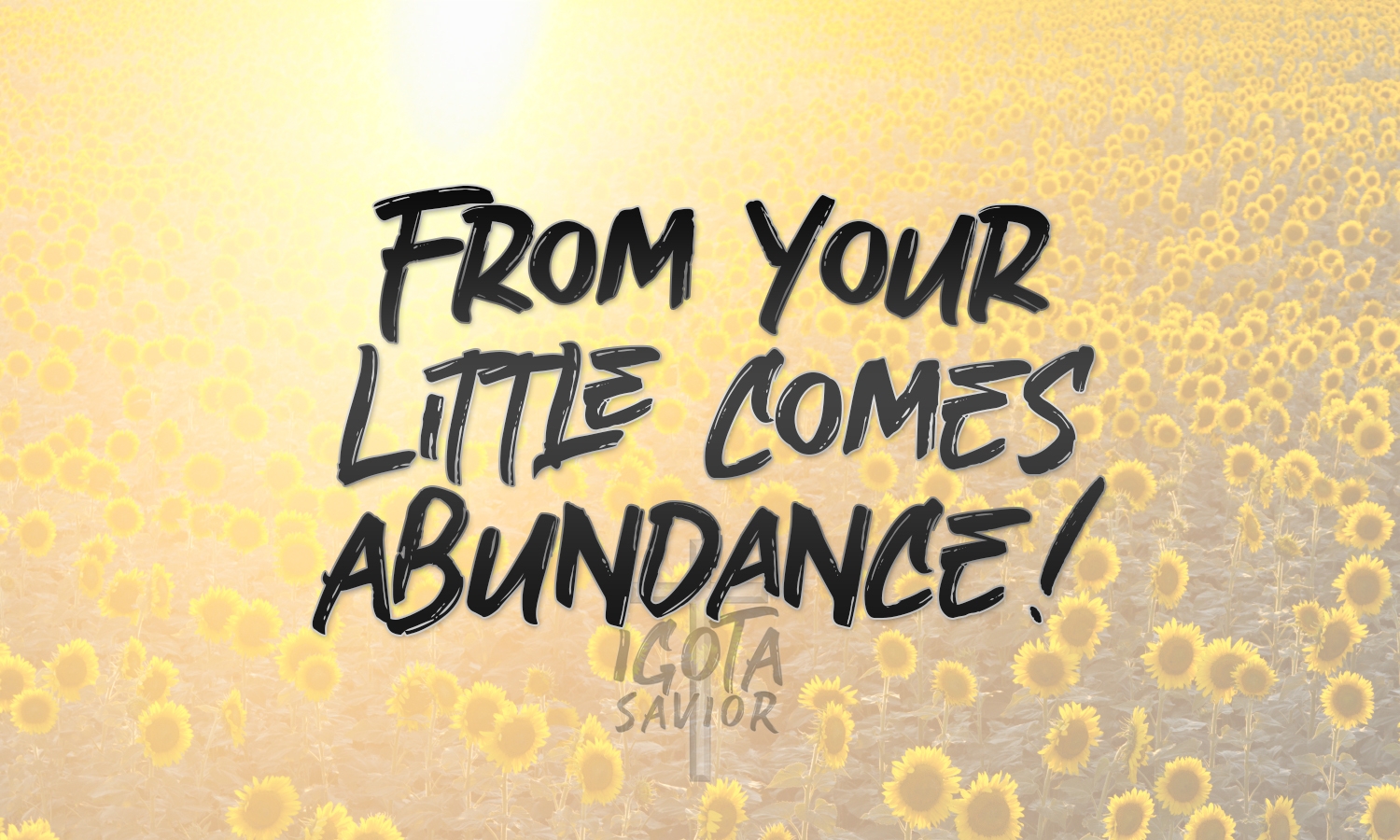 From Your Little Comes Abundance!